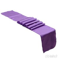 Diadia - Chemin de table en satin 30 x 275 cm - Reception de mariage  fête - Décoration de table violet - B07GZJQWL9